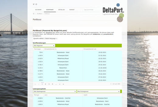 DeltaPort integriert als erster deutscher Hafen den Bargelink PortScout