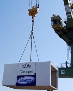 Zapf verschifft erstmals Fertiggaragen ab Bamberg