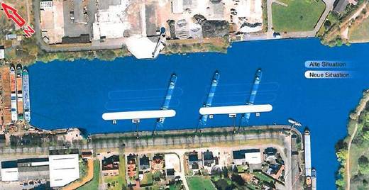 Hafen Haren erhält Dalbenliegeplätze für 110-Meter-Schiffe