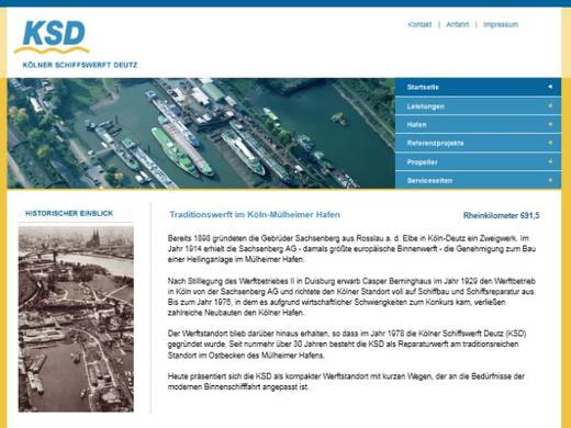 Kölner Schiffswerft Deutz startet neue Webseite